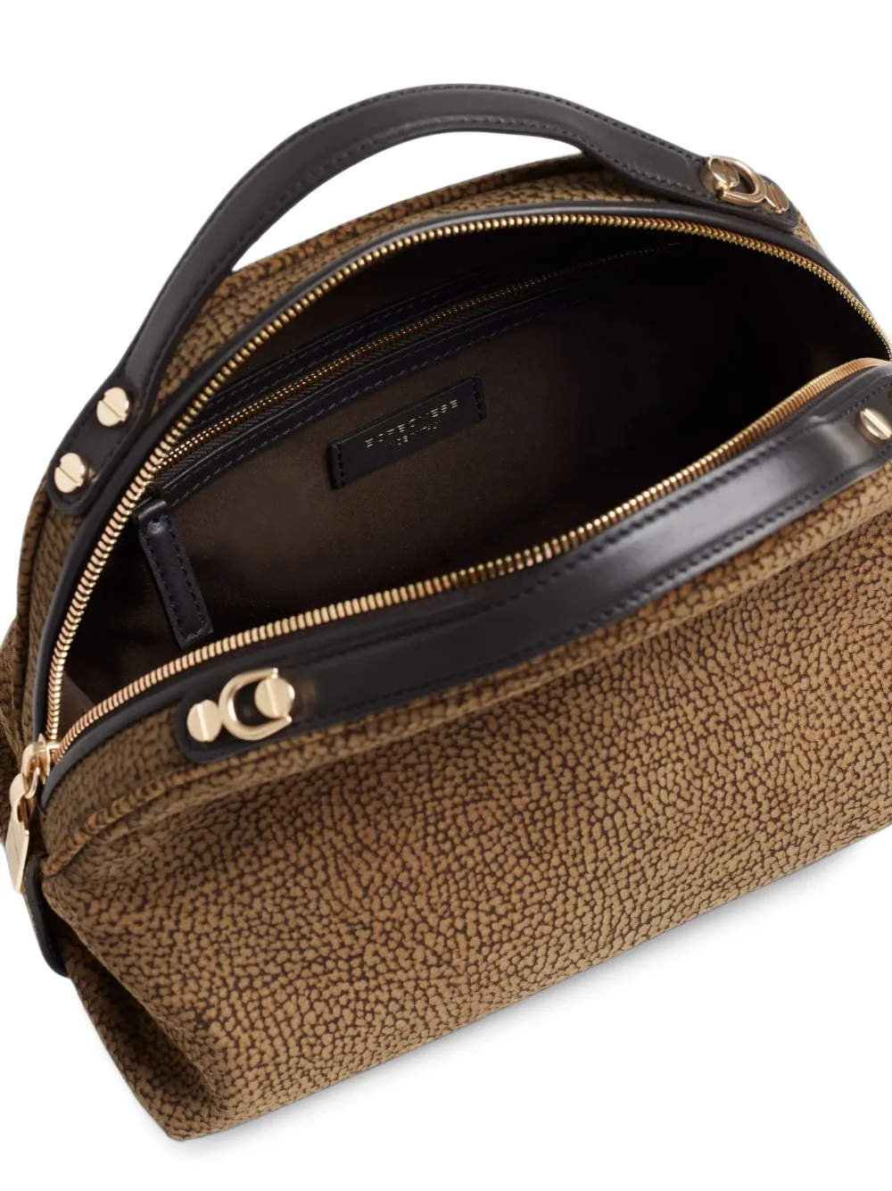 Borbonese Suède shopper met print Bruin