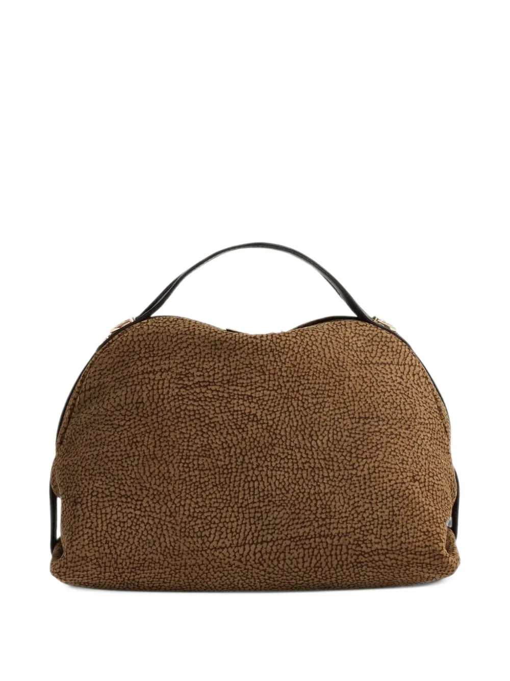 Borbonese printed suede tote bag - Brown