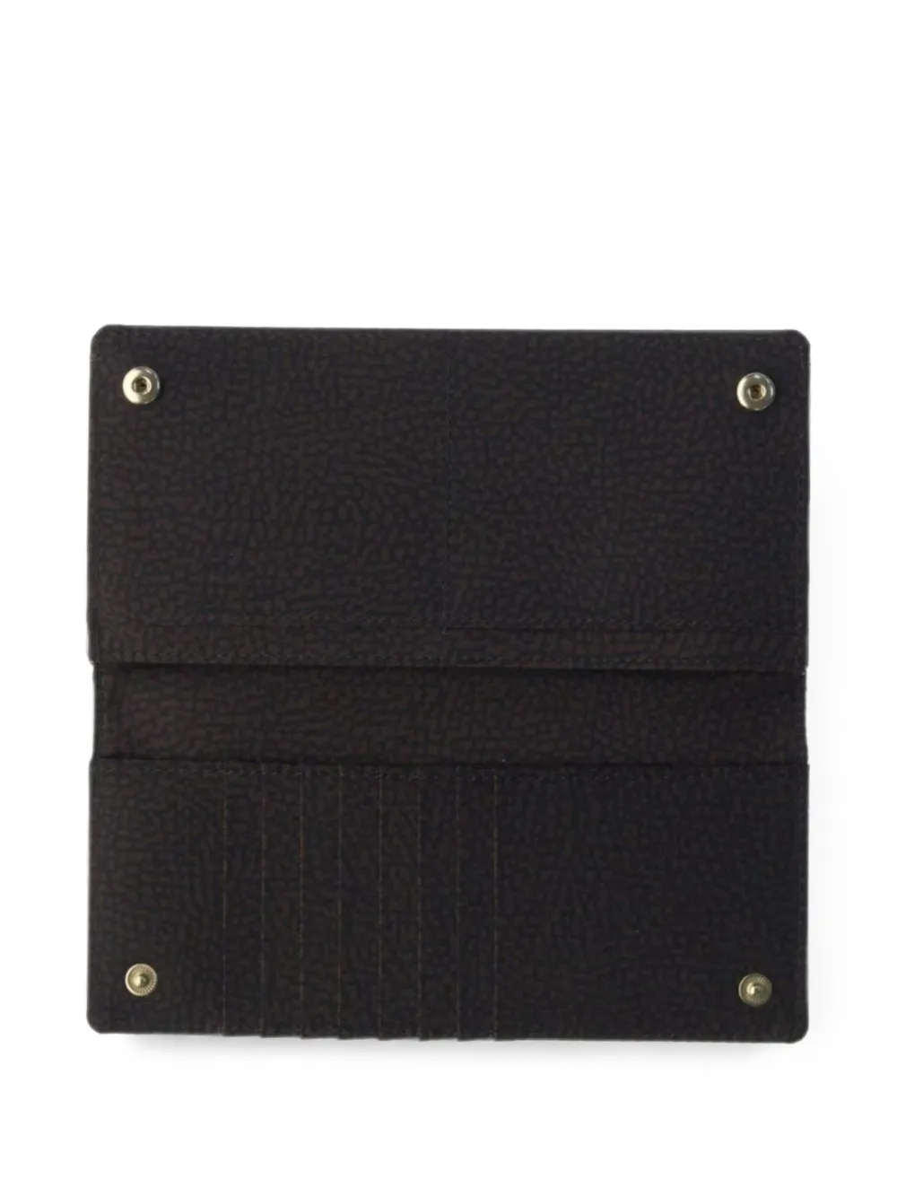 Borbonese OP-print logo-plaque wallet Bruin