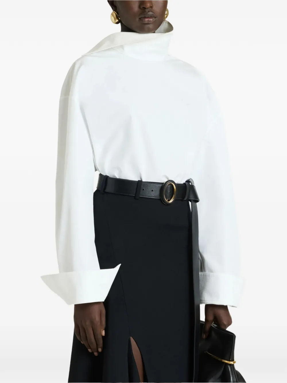 Givenchy bib-front oversized blouse Wit