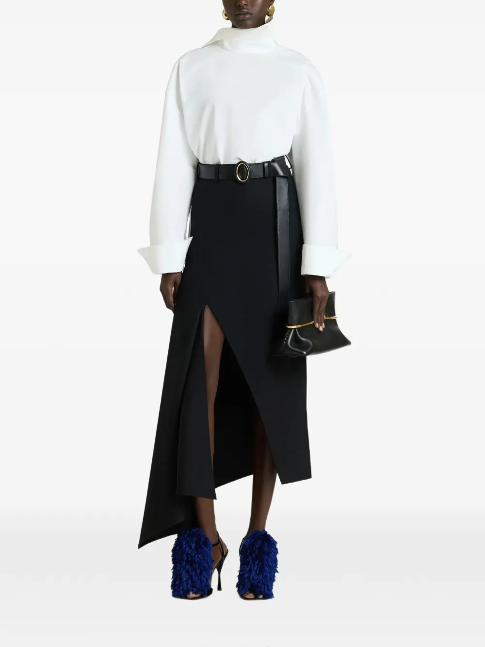 Givenchy bib-front oversized blouse Wit