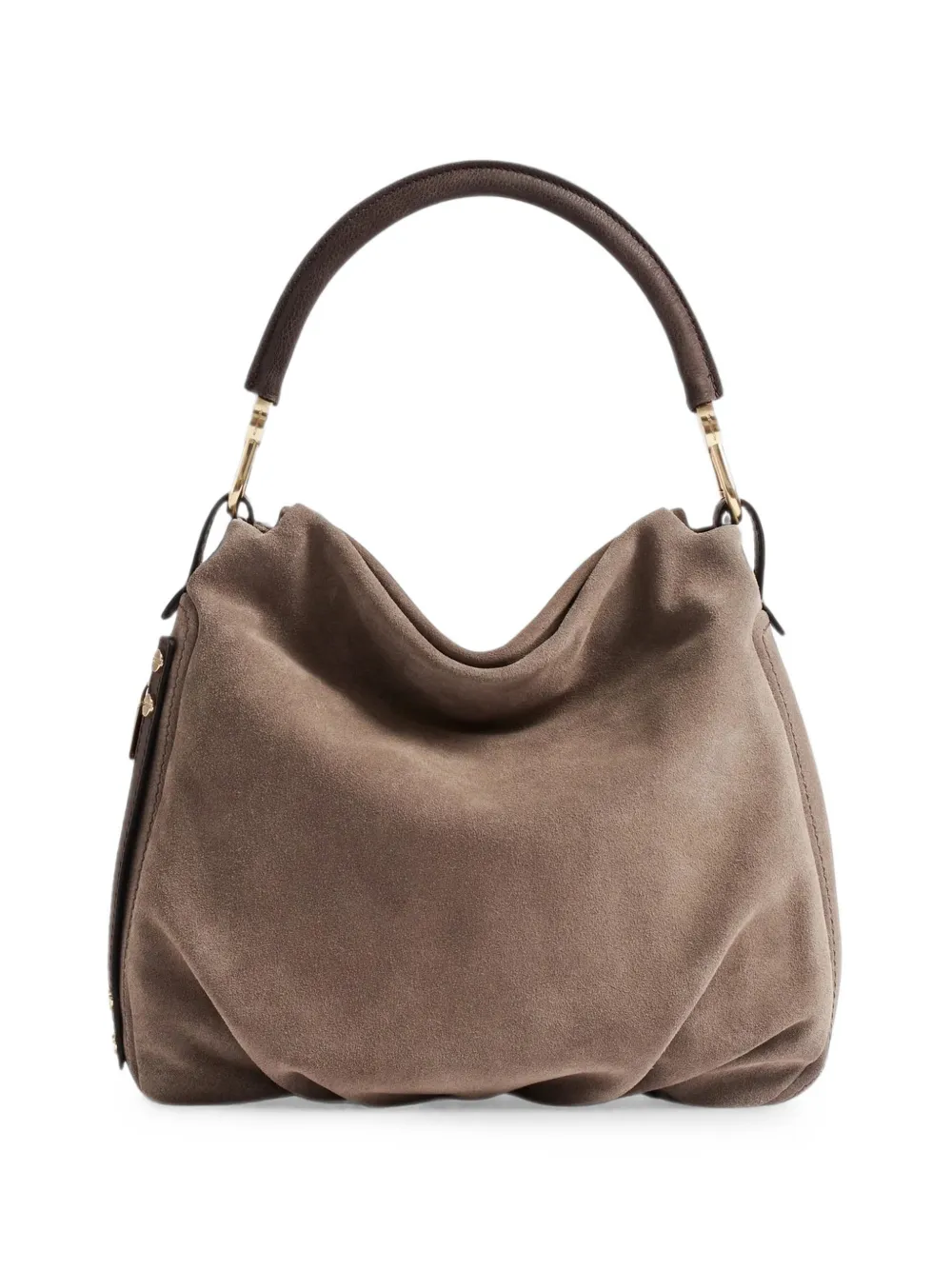 Borbonese Small Bice Suede Shoulder Bag In Brown