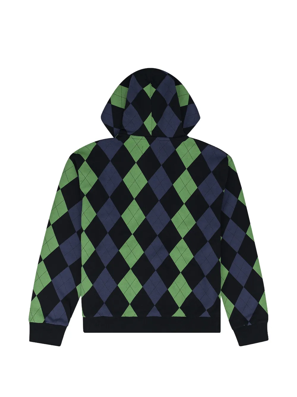 Denim Tears argyle-intarsia hoodie Groen