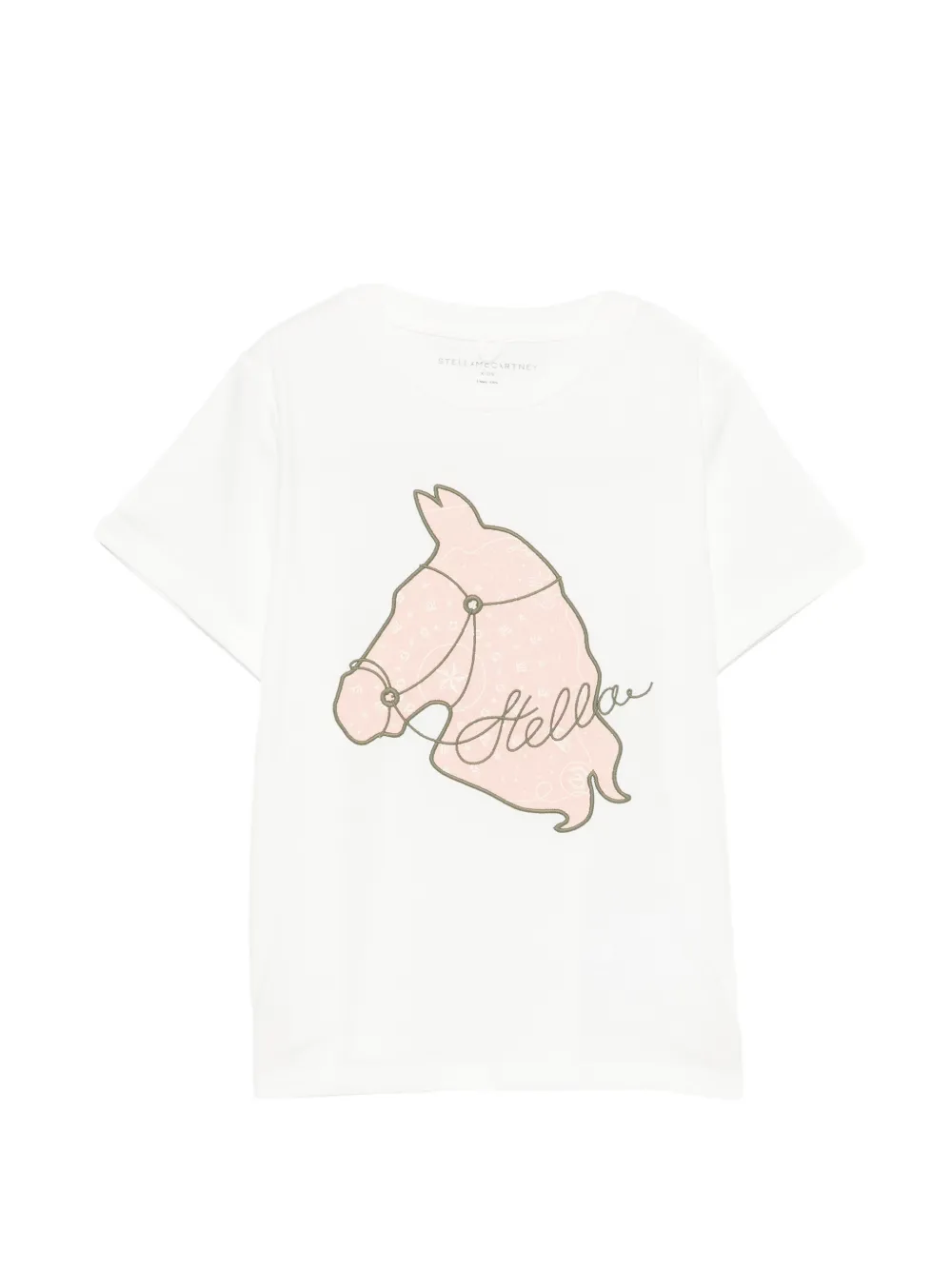 Stella McCartney Kids horse-print T-shirt - Bianco