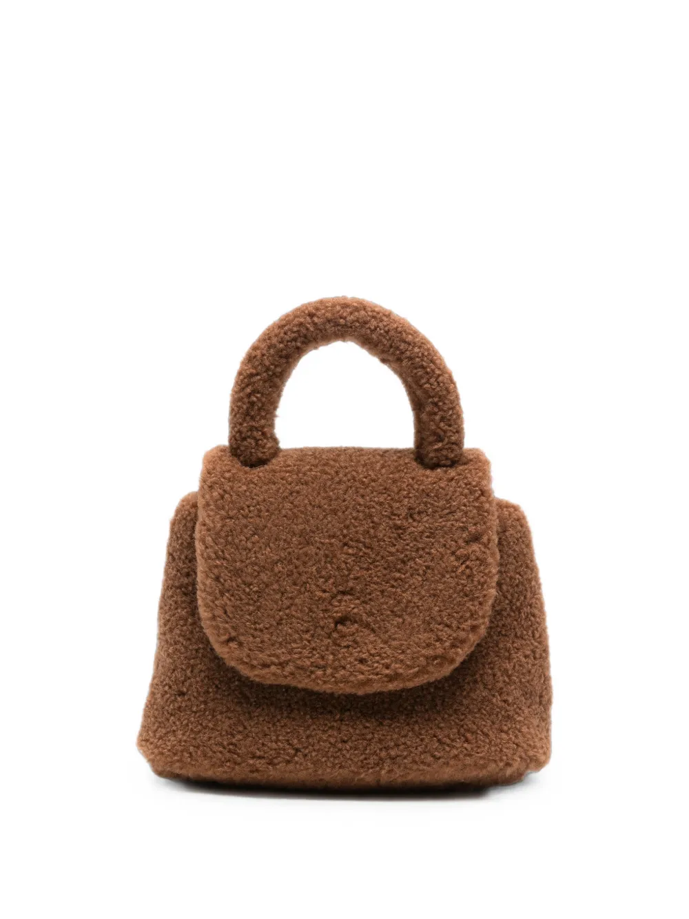 Stella McCartney Kids faux-shearling shoulder bag - Marrone