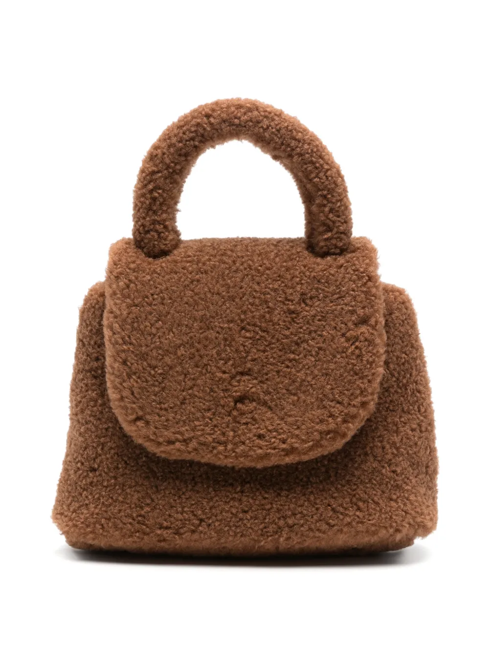 Stella McCartney Kids faux-shearling shoulder bag - Marrone
