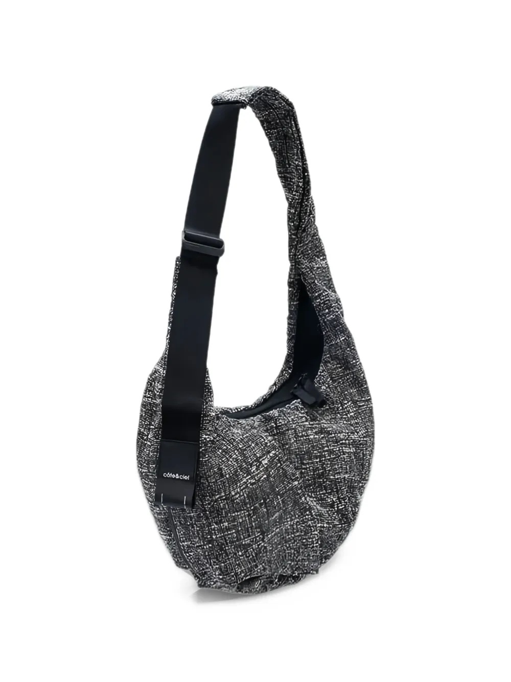 Côte&Ciel Hyco S tweed-texture messenger bag - Nero