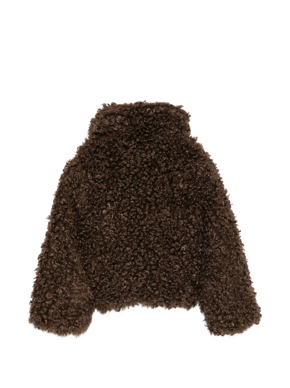 Stella McCartney Kids Jas van imitatiescheerwol met rits Bruin