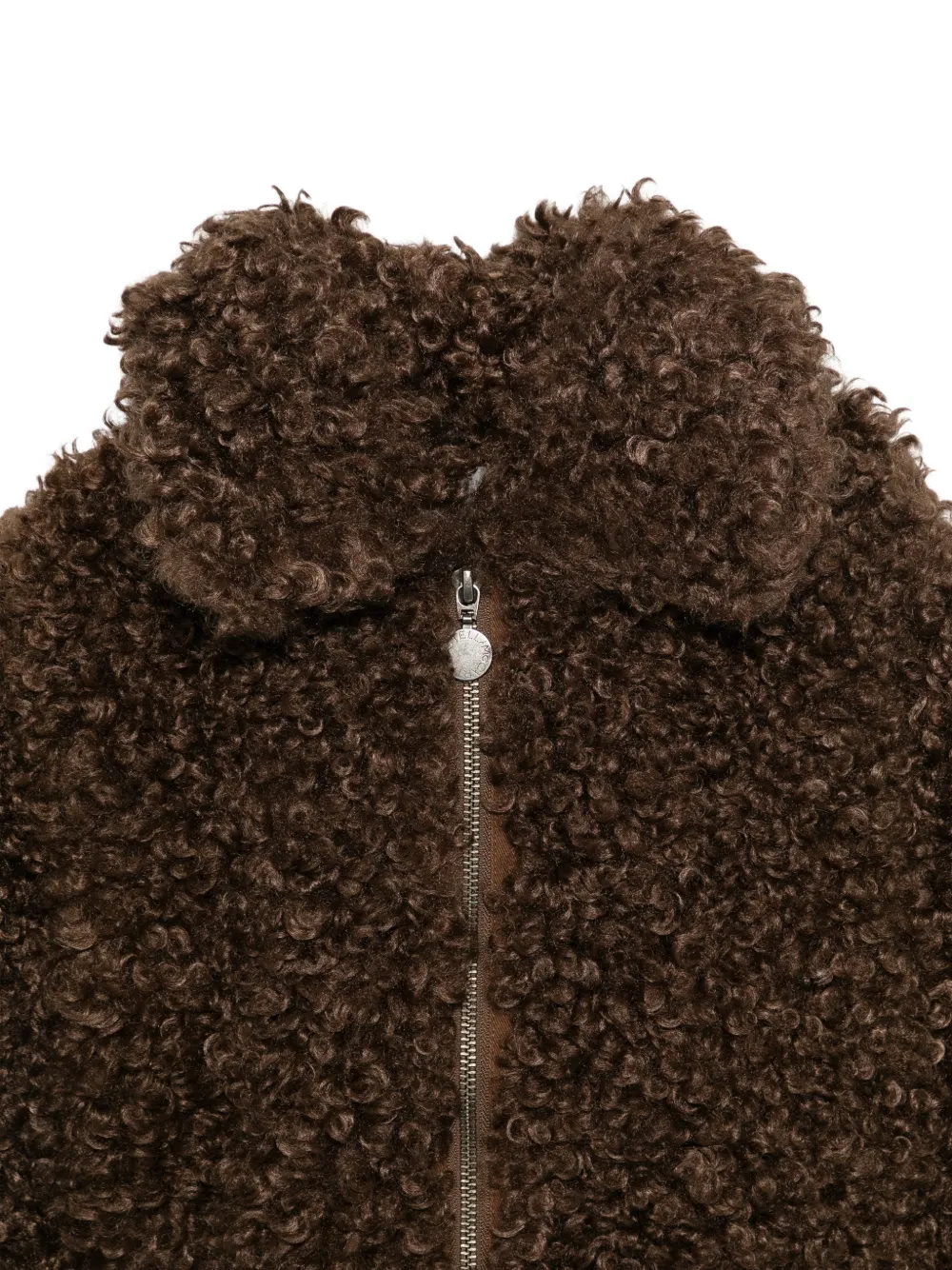 Stella McCartney Kids Jas van imitatiescheerwol met rits Bruin