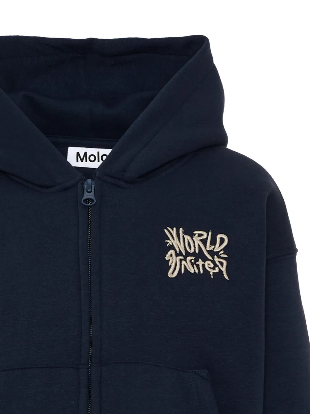 Molo Hoodie met geborduurd logo en rits Blauw
