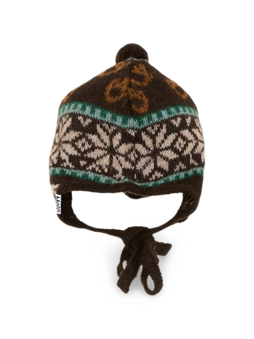 Molo Kikki Fair Isle intarsia gebreide muts Bruin
