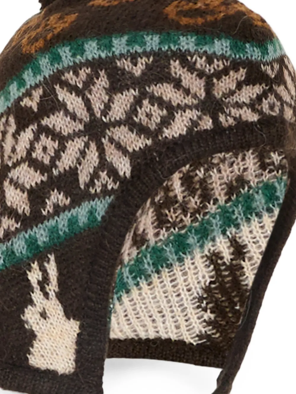 Molo Kikki Fair Isle intarsia gebreide muts Bruin