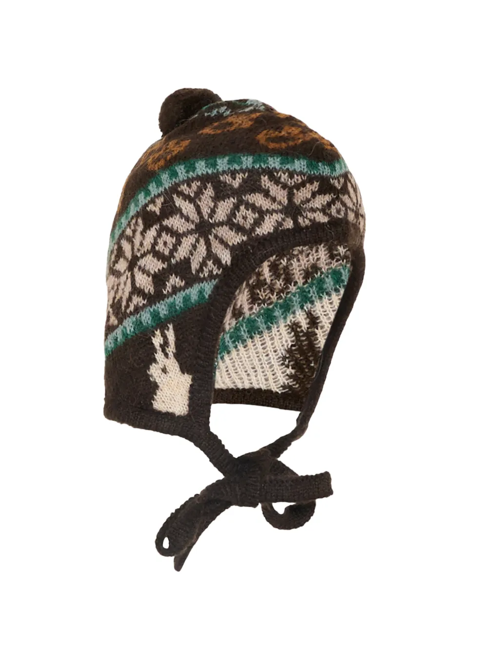 Molo Babies' Kikki Fair Isle Intarsia-knit Beanie Hat In Brown