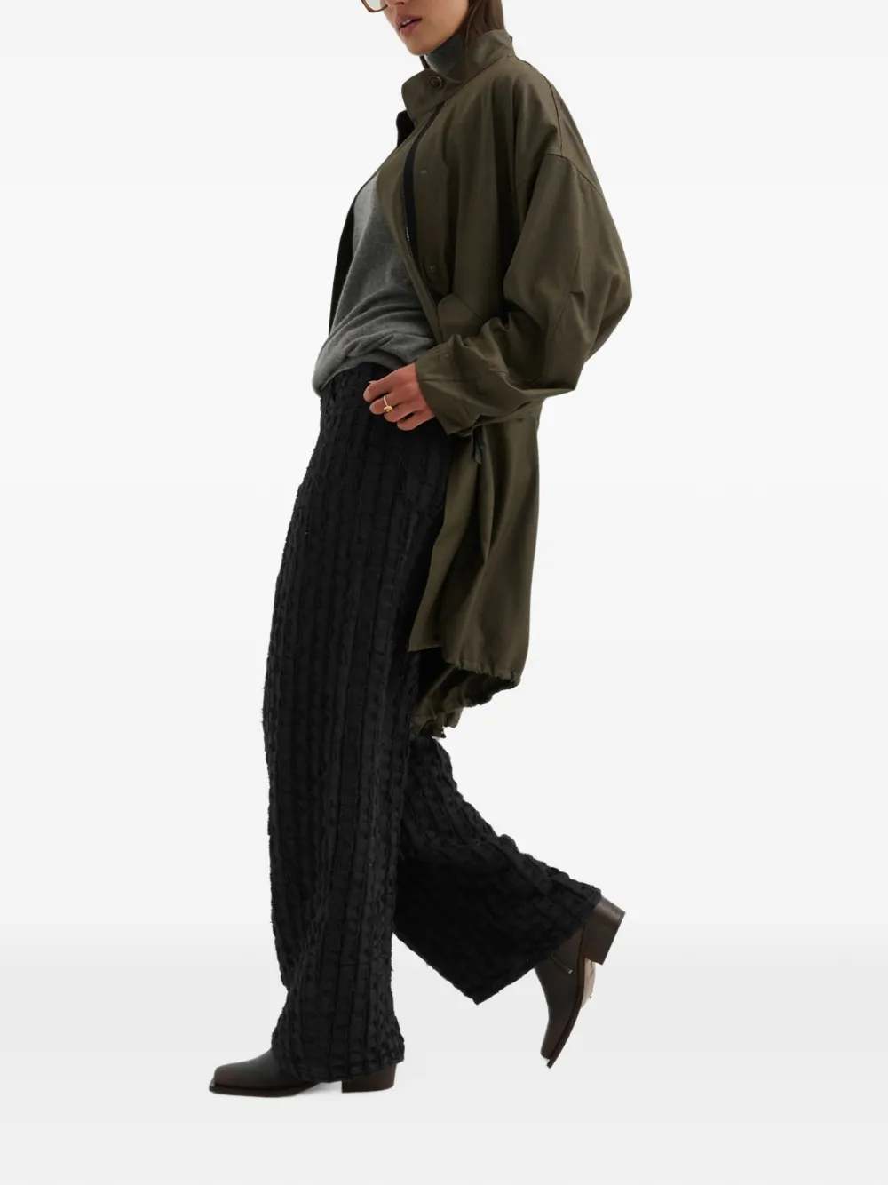 Haikure Bethany frayed-stripe jeans Zwart