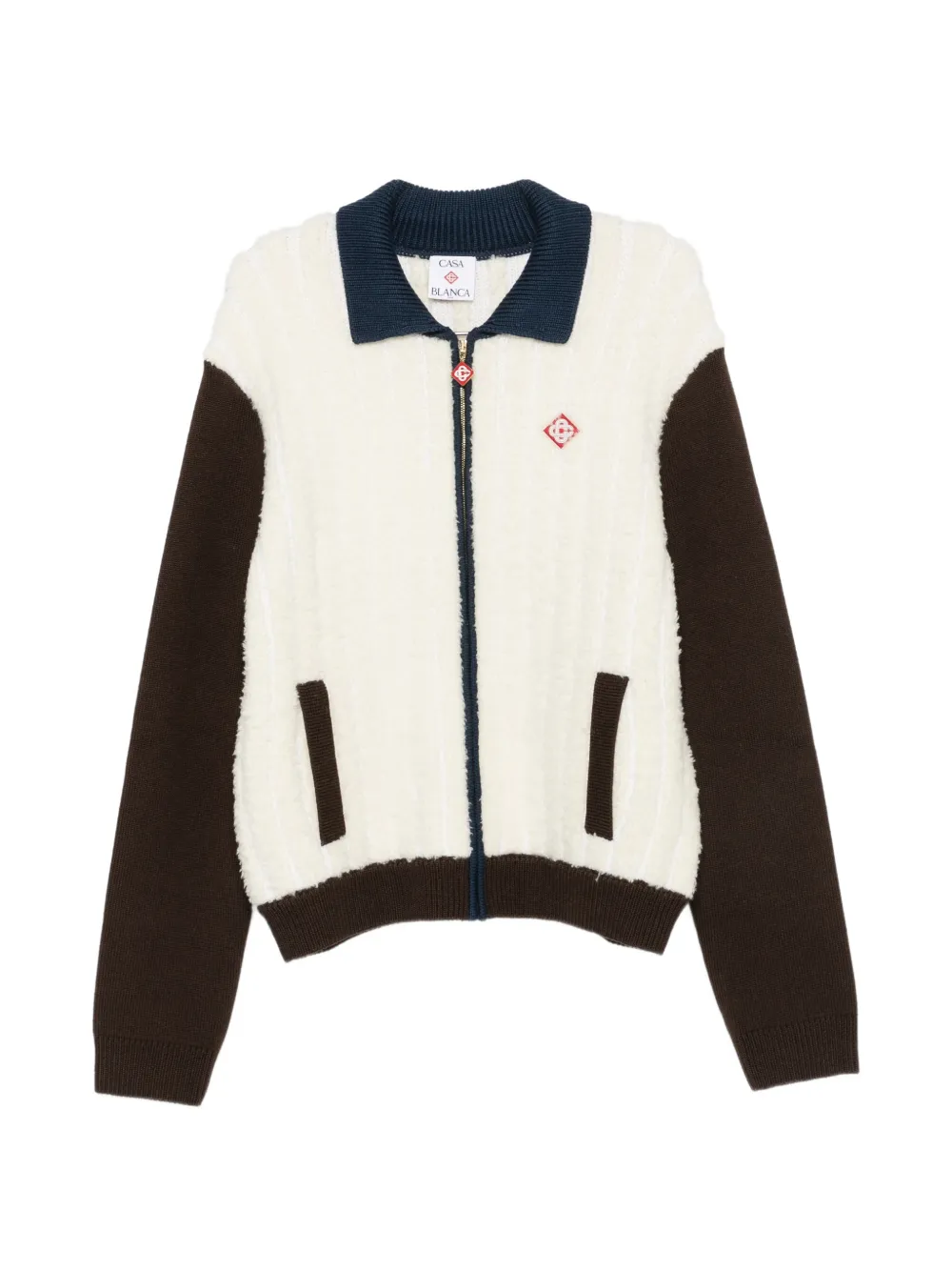 Casablanca fleece-texture colour-block jacket