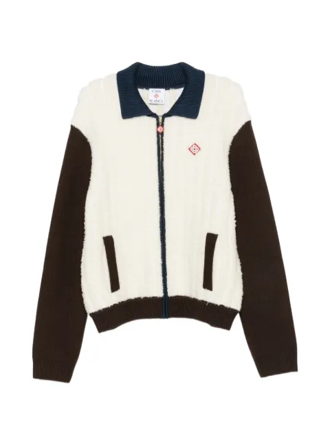 Casablanca fleece-texture colour-block jacket