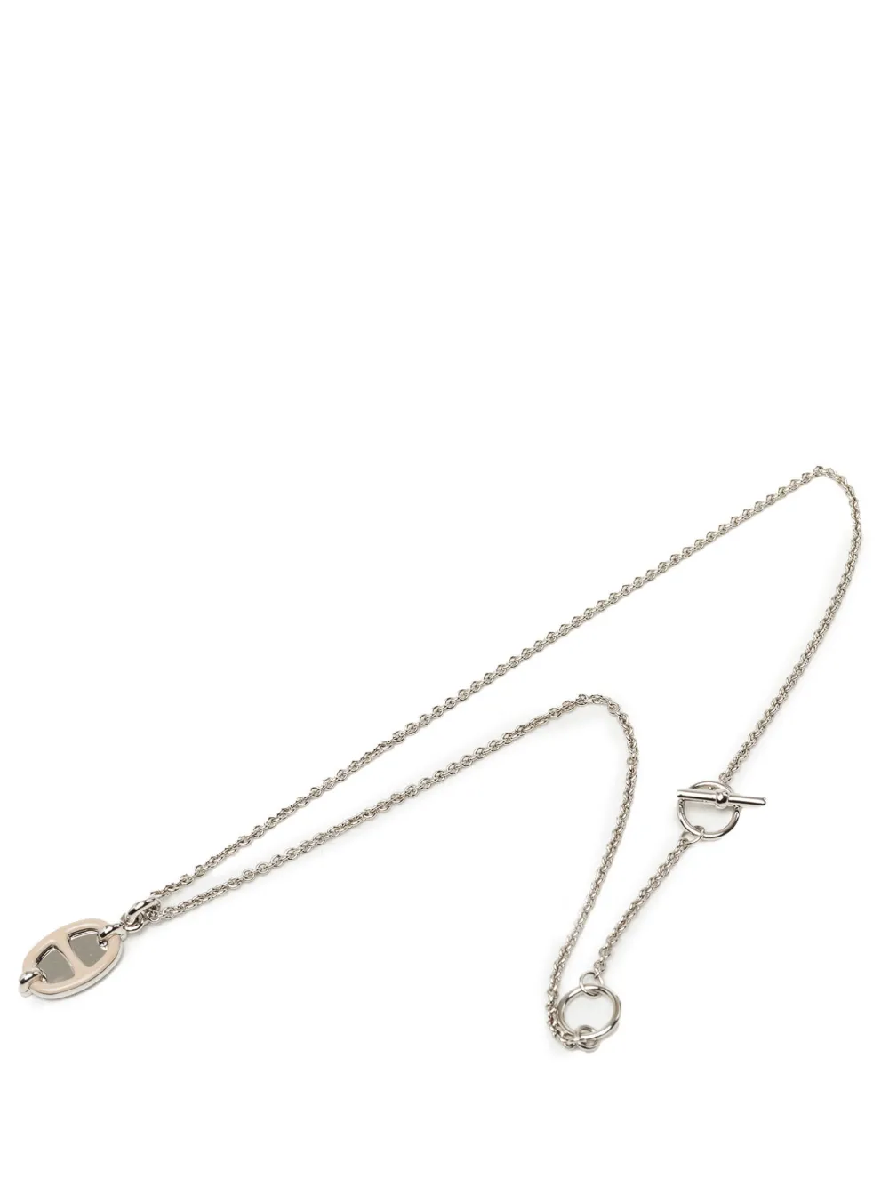Hermès Pre-Owned 2010-2026 Palladium Plated Mini Maillon Pendant Necklace costume necklace - Argento