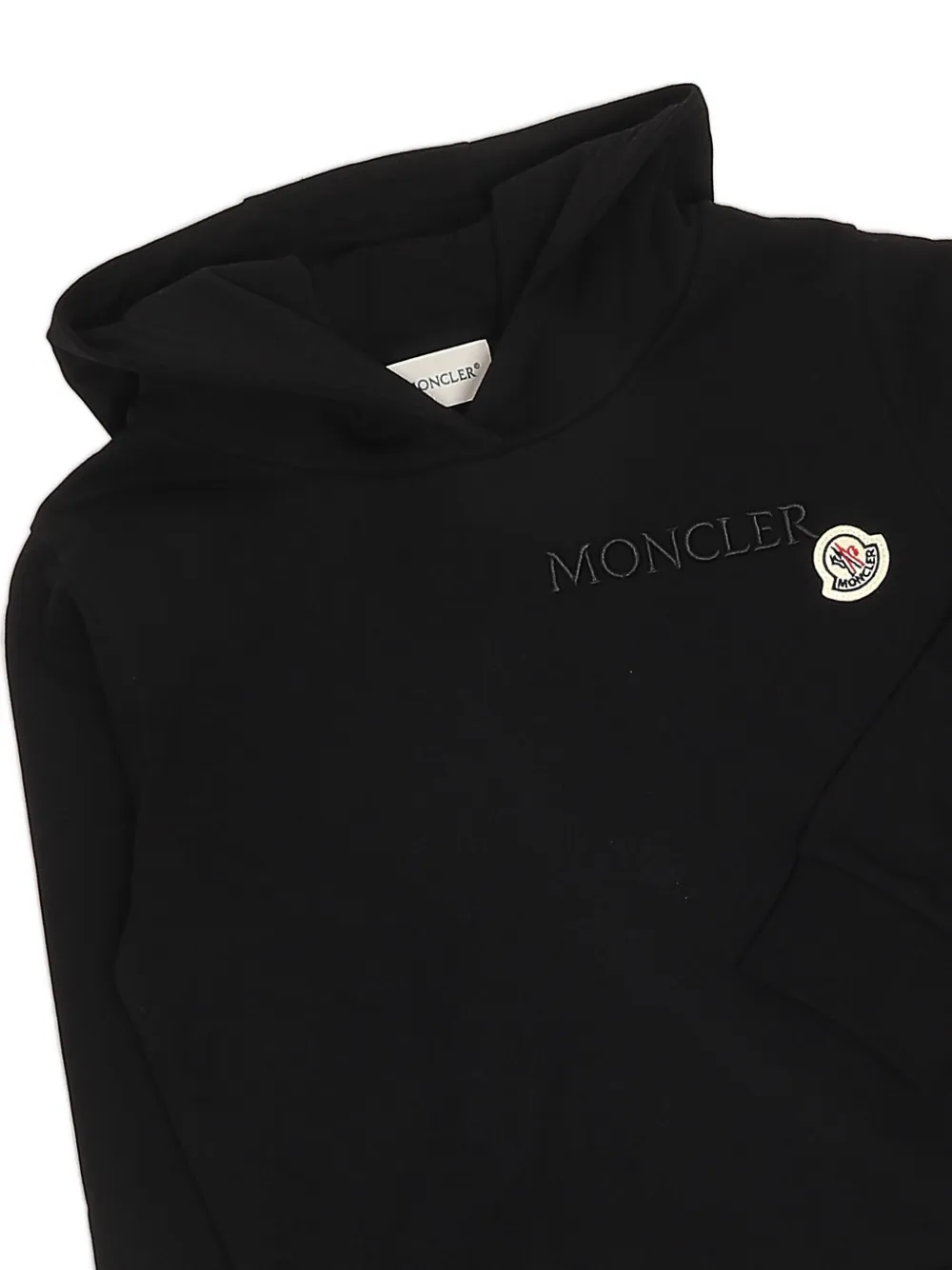 Moncler Enfant Hoodie met geborduurd logo en patch Zwart