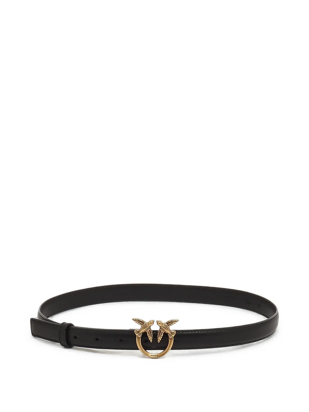 PINKO Love Birds thin leather belt 2cm - Nero