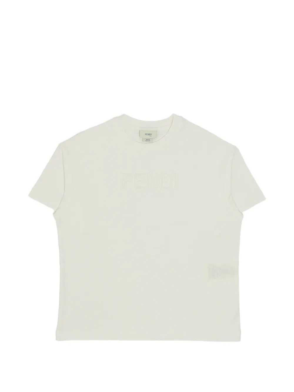 Fendi Kids T-shirt met logo-reliëf Beige