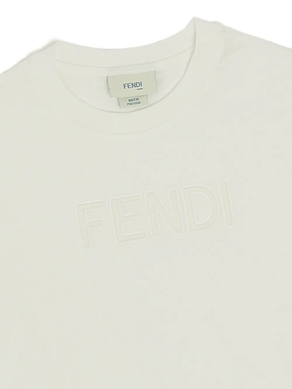 Fendi Kids T-shirt met logo-reliëf Beige