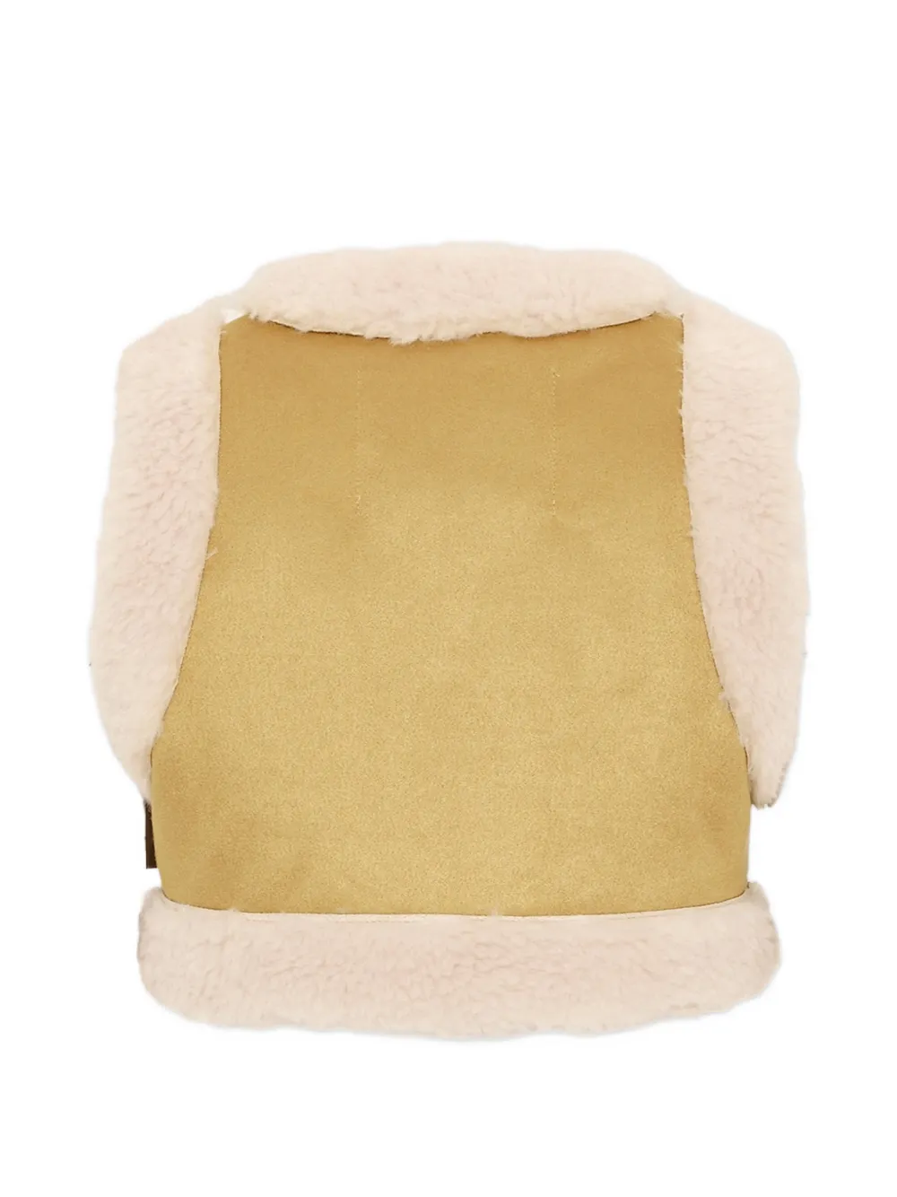 Molo Hildur bodywarmer van imitatielamswol met vlakken Bruin
