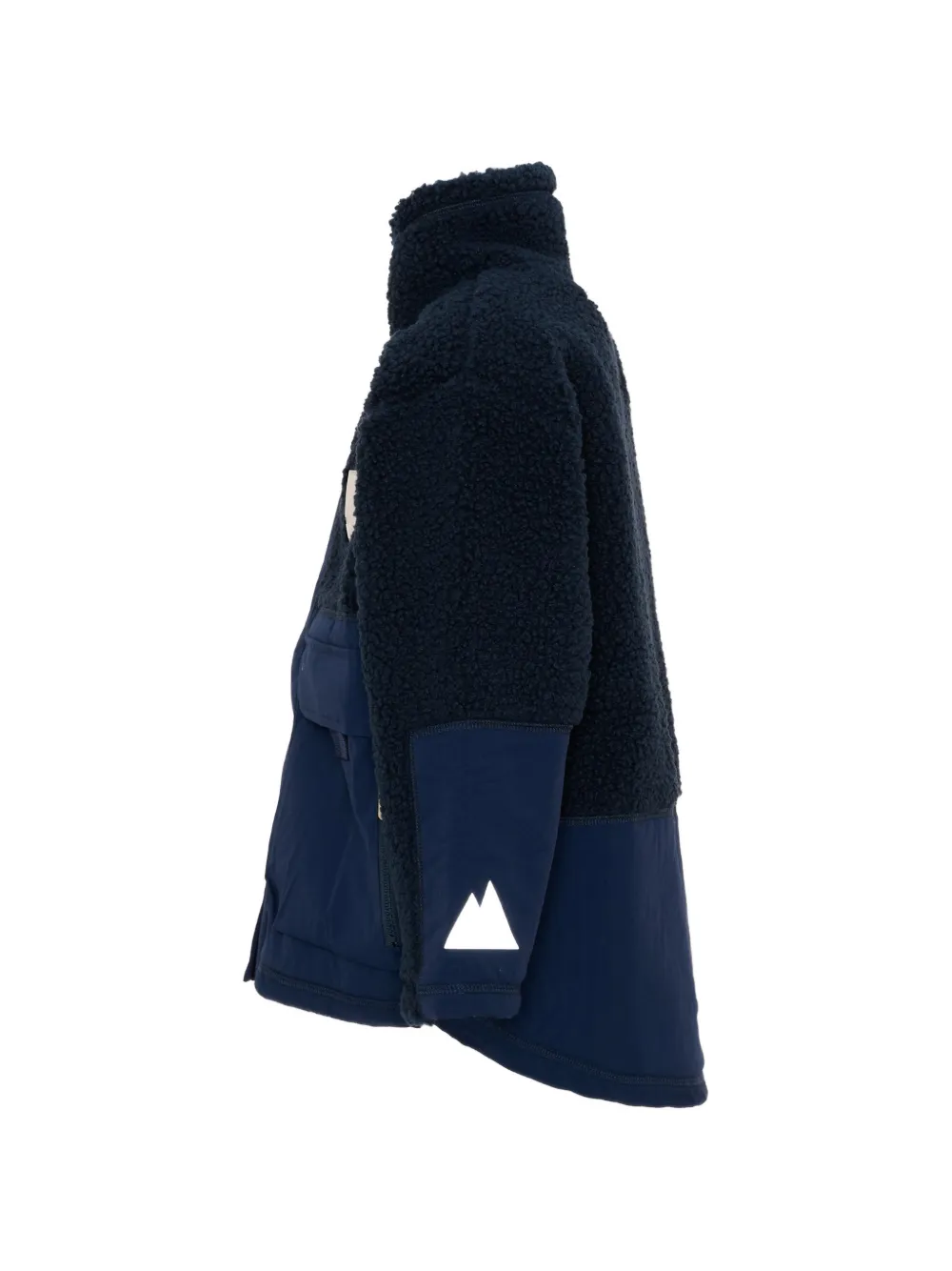 Molo Utha fleece jack met teddy-print en vlakken Blauw