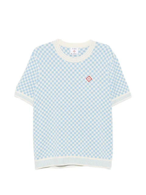 Casablanca checkerboard-knit T-shirt