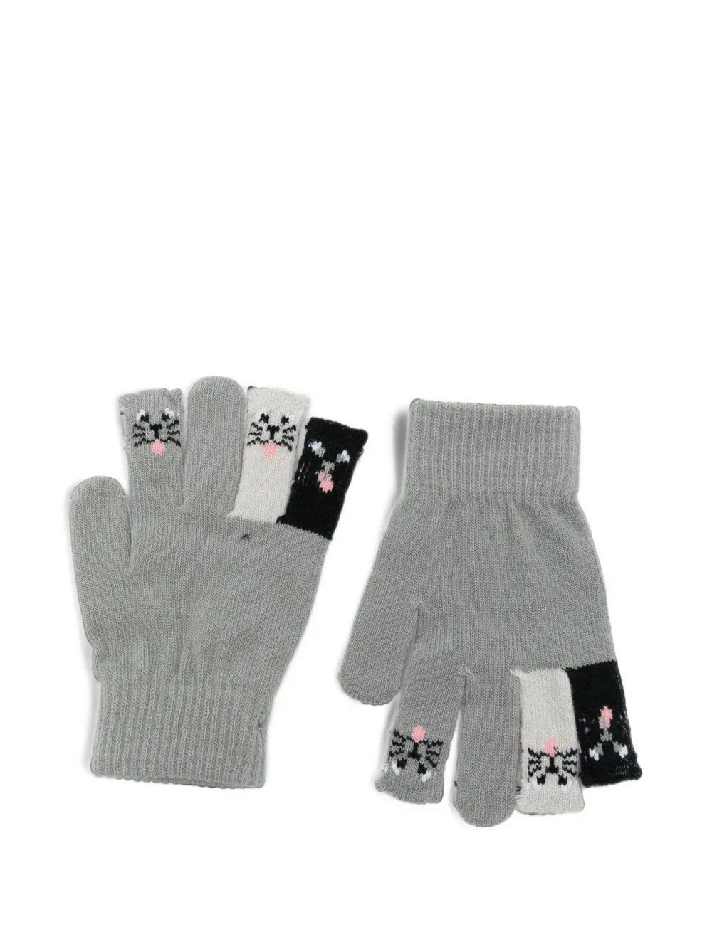 Molo Kaapo gebreide handschoenen met kat-intarsia Grijs