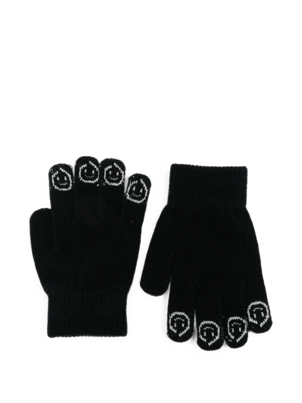 Molo Kaapo gebreide handschoenen met smiley-print Zwart