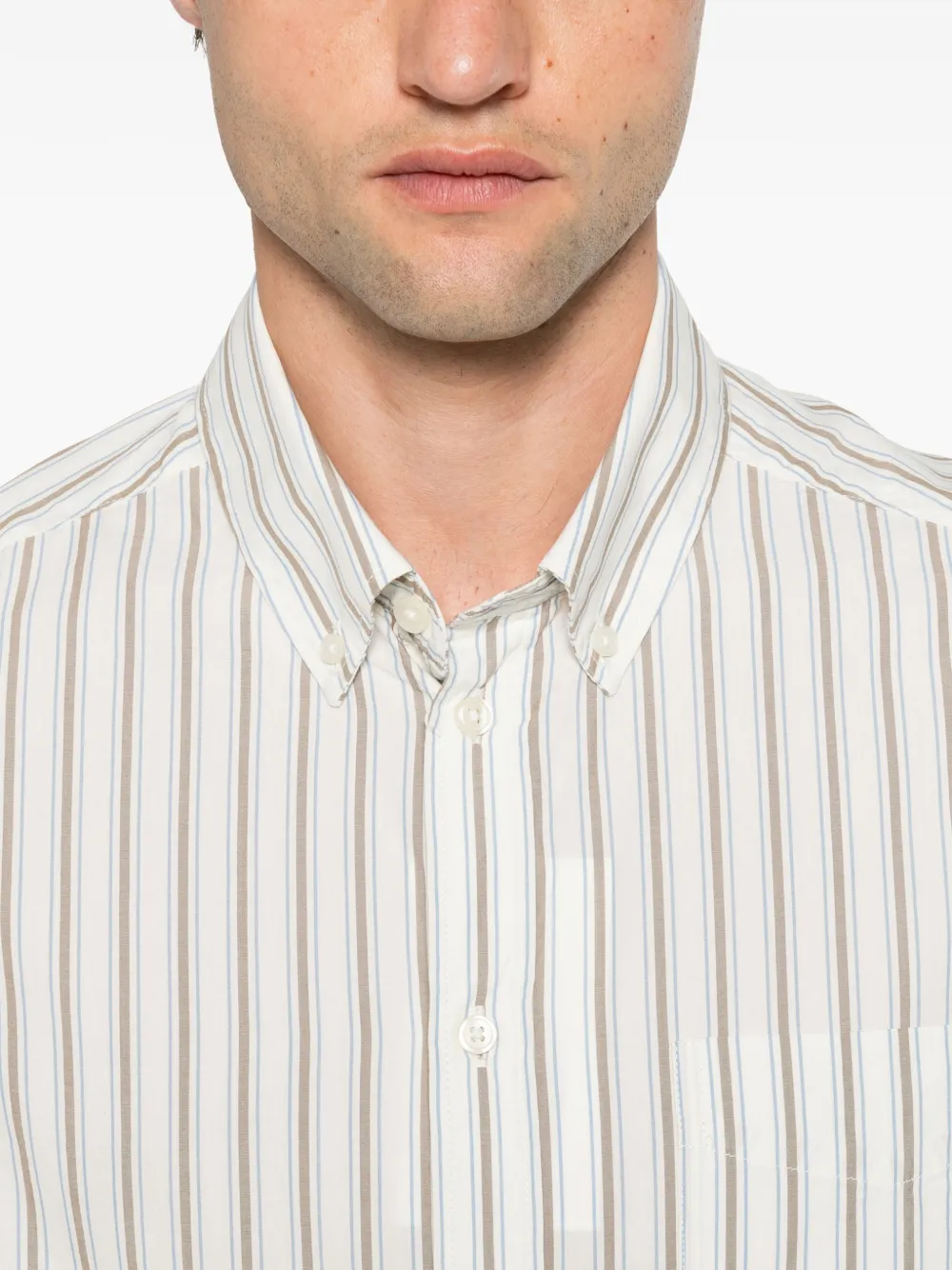Les Deux Gestreept button-down overhemd Wit