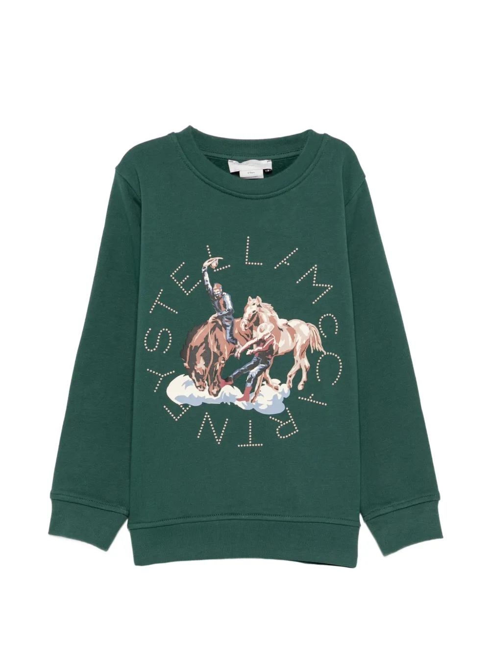 Stella McCartney Kids cowboy-print logo-detail sweatshirt - Verde