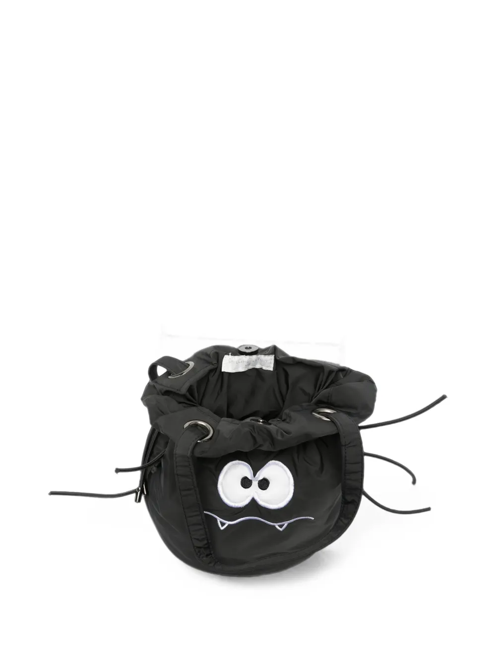 Stella McCartney Kids monster-embroidered bucket bag Zwart
