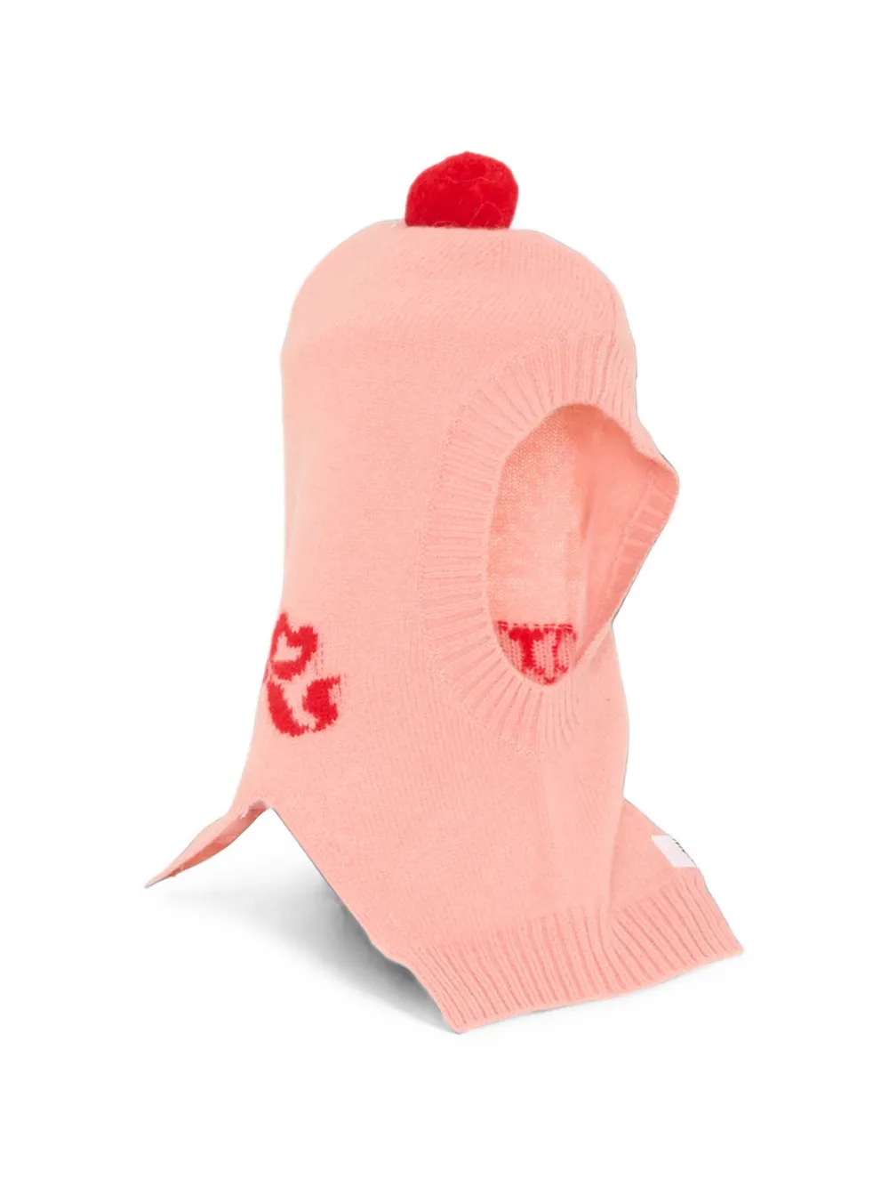 Molo Bivakmuts met pompon en hart-intarsia Roze