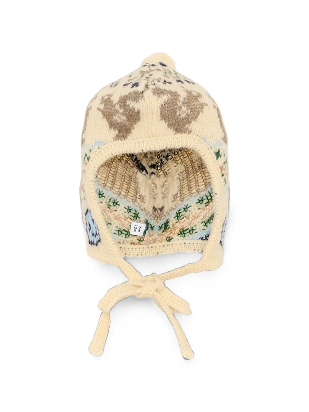 Molo Kikki squirrel-intarsia knitted hat Beige