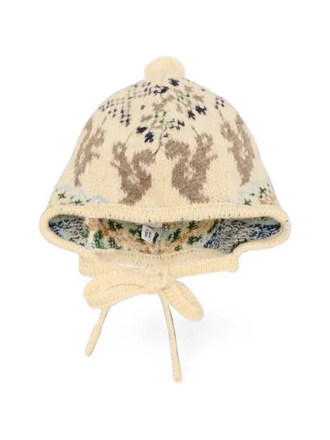 Molo Kikki squirrel-intarsia knitted hat
