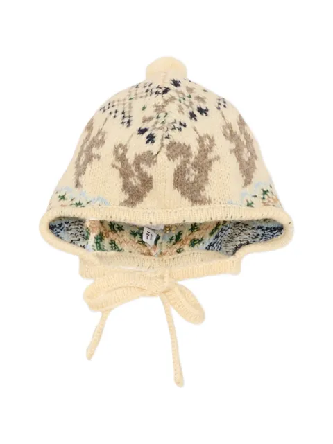 Molo Kikki squirrel-intarsia knitted hat