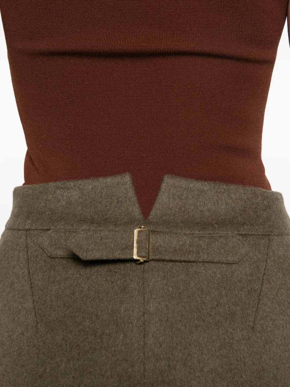 Ermanno Scervino buckle-detail wide-leg trousers Groen