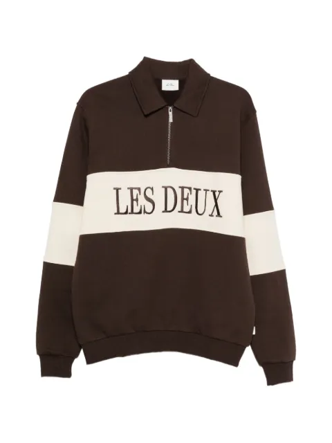 Les Deux logo-embroidered panelled sweater