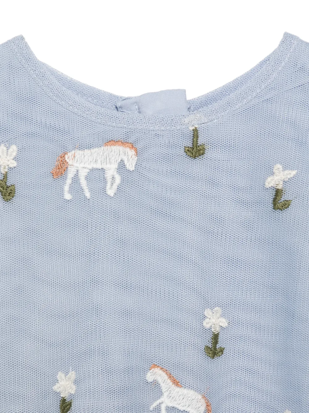Stella McCartney Kids embroidered tulle dress Blauw