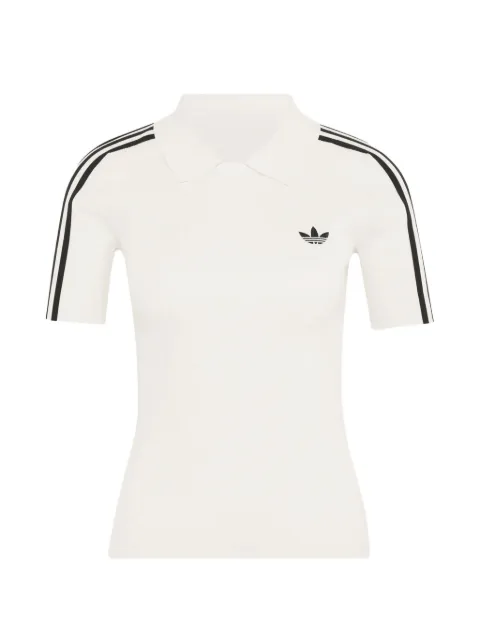 adidas ribstrikket polo med stribedetalje