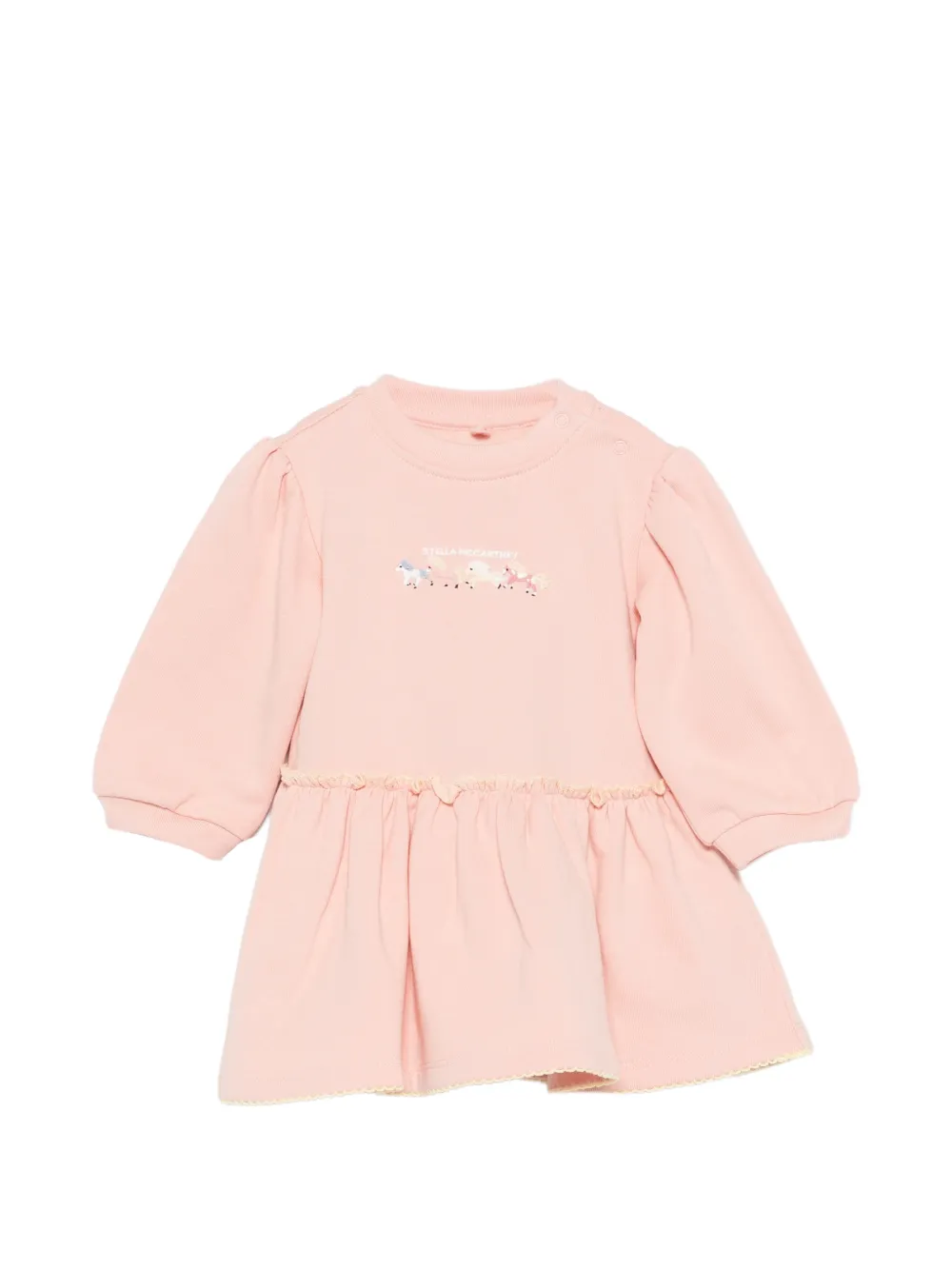 Stella McCartney Kids horse-embroidered ruffled dress - Rosa