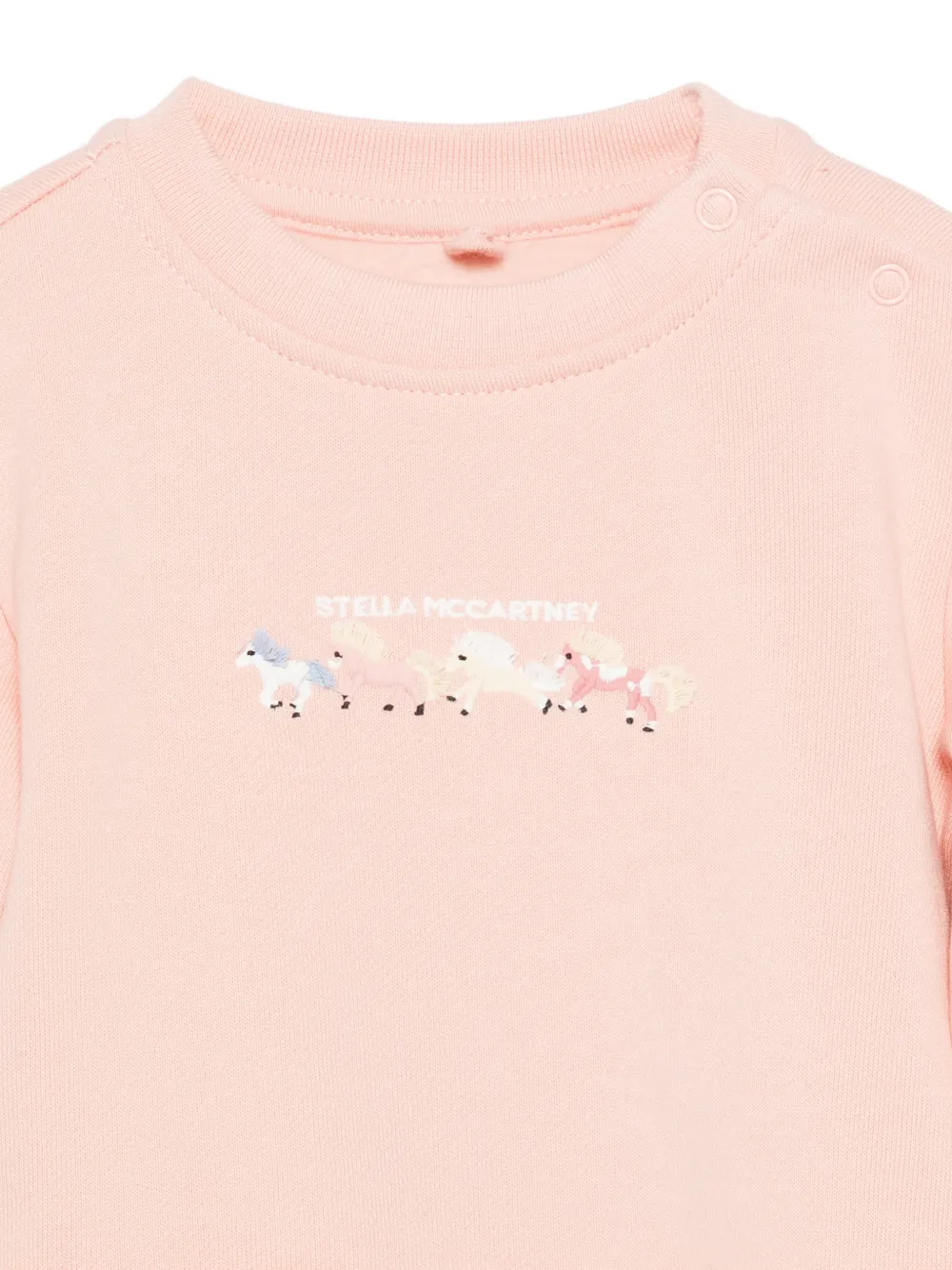 Stella McCartney Kids horse-embroidered ruffled dress Roze
