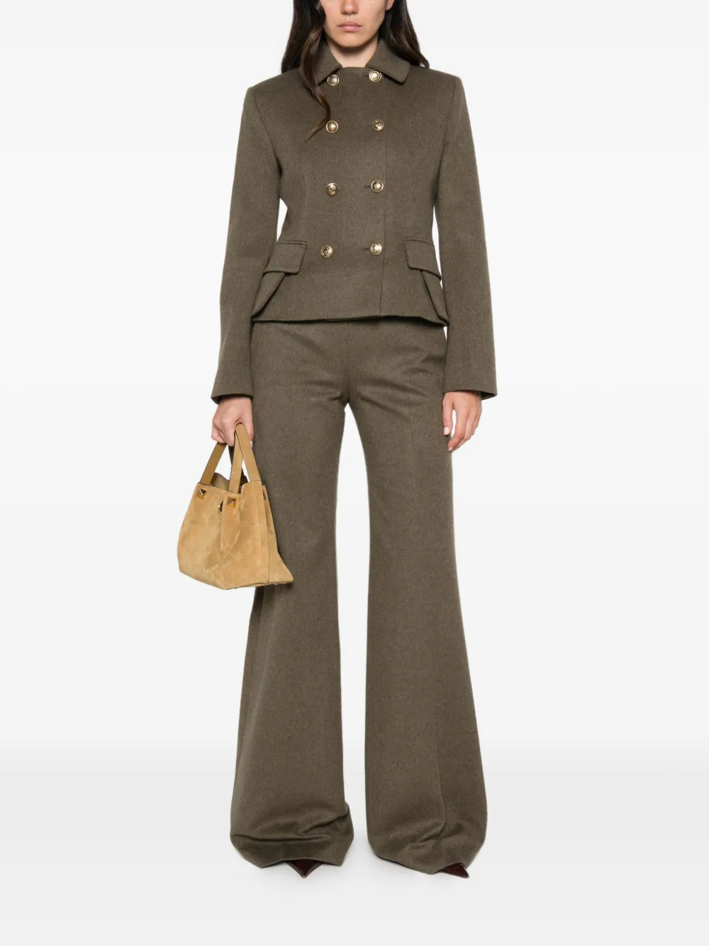 Ermanno Scervino double-breasted peplum jacket Grijs