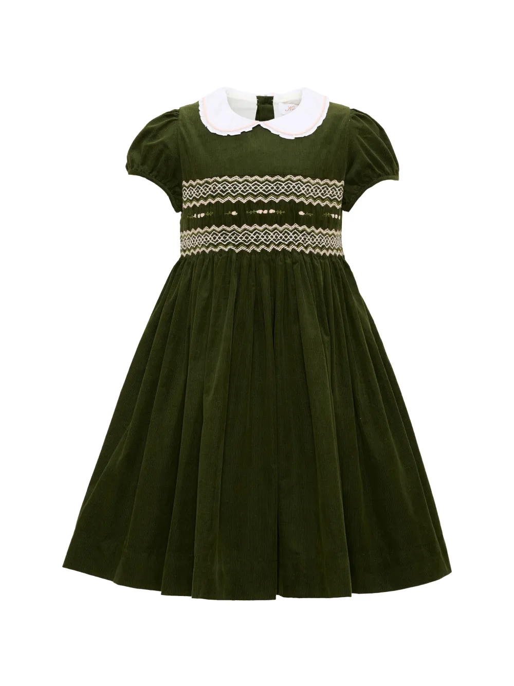 KIDIWI smocked corduroy dress - Verde