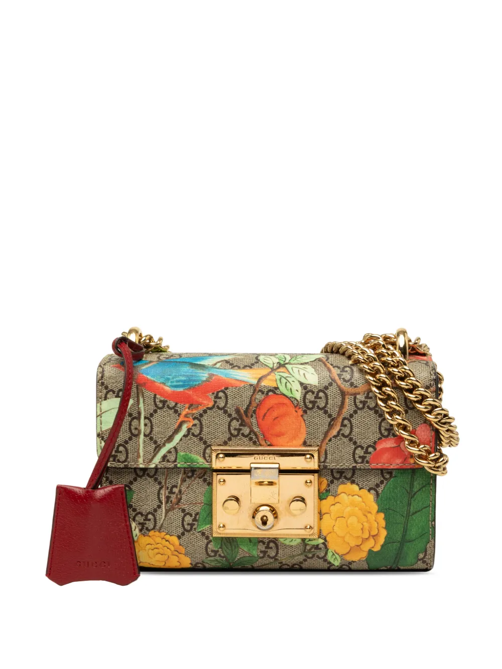 Gucci Pre-Owned 2016-2026 Small GG Supreme Tian Padlock crossbody bag - Toni neutri