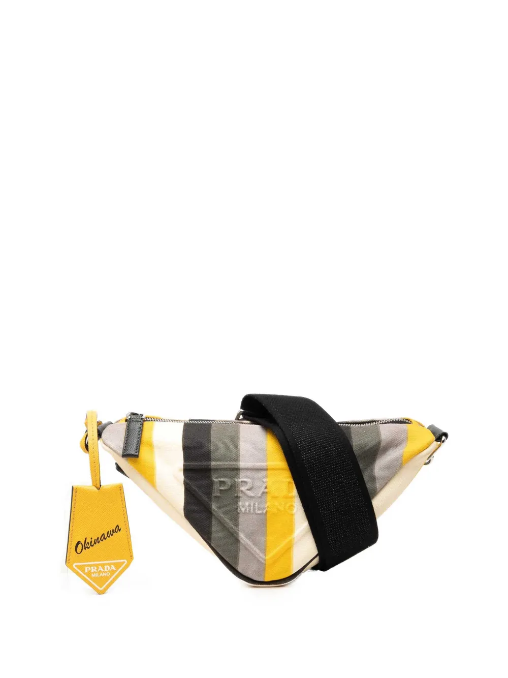 Prada Pre-Owned 2013-2026 Canvas Canapa Baiadera Triangle Logo crossbody bag - Giallo