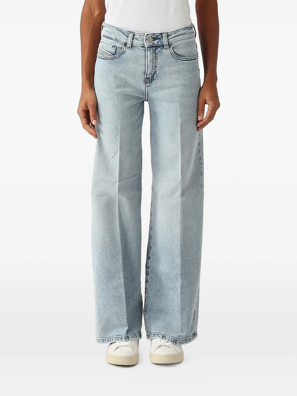Diesel pressed-crease wide-leg jeans - Blu
