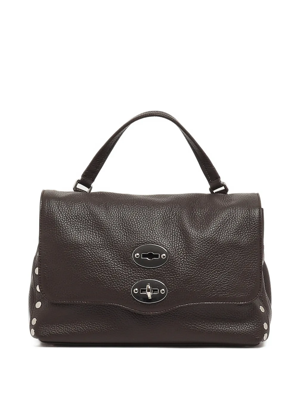 Zanellato Borsa a spalla Postina® in pelle di vitello con borchie - Marrone