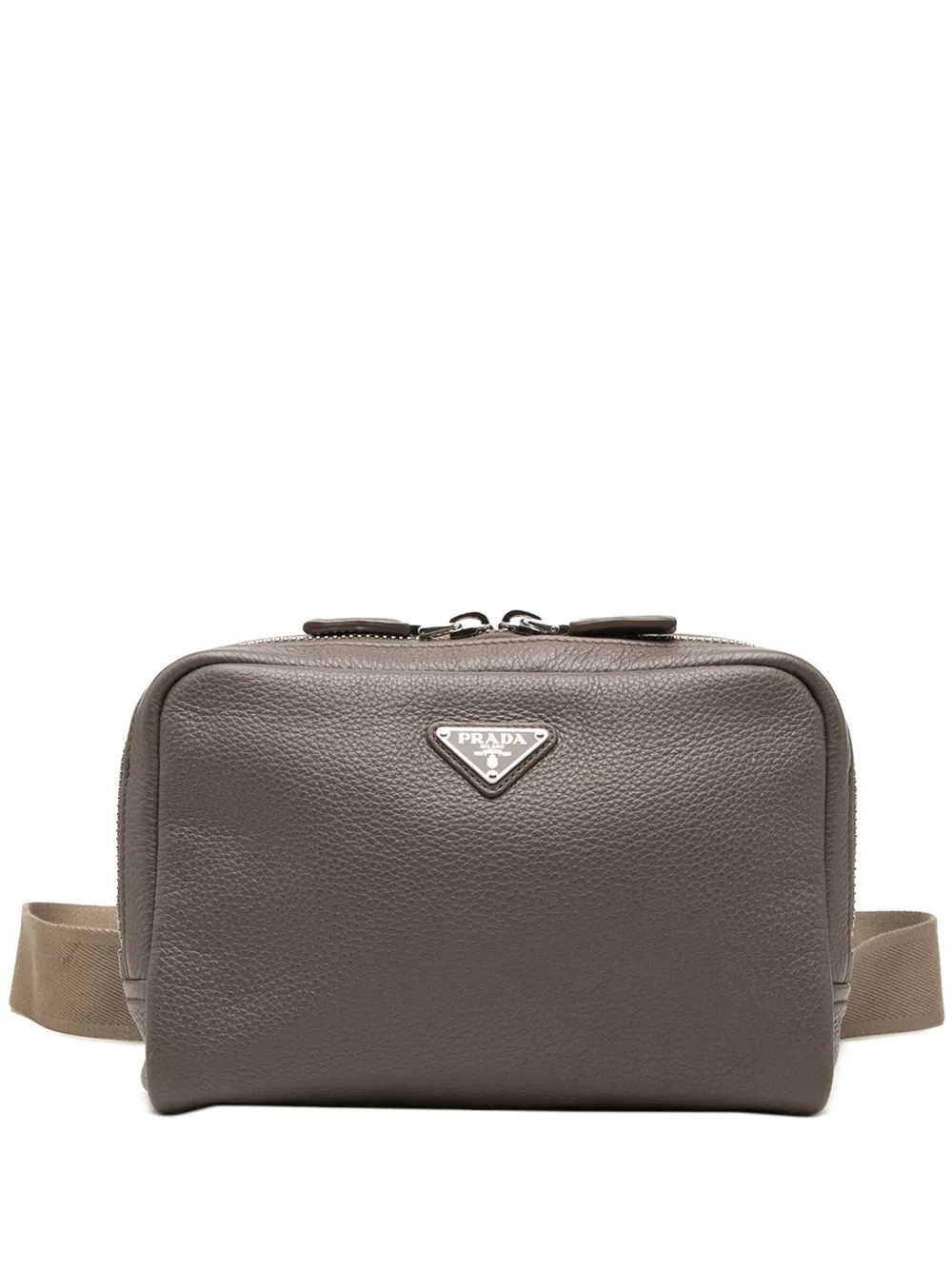 Prada Pre-Owned 2013-2026 Vitello Daino Zip belt bag - Marrone